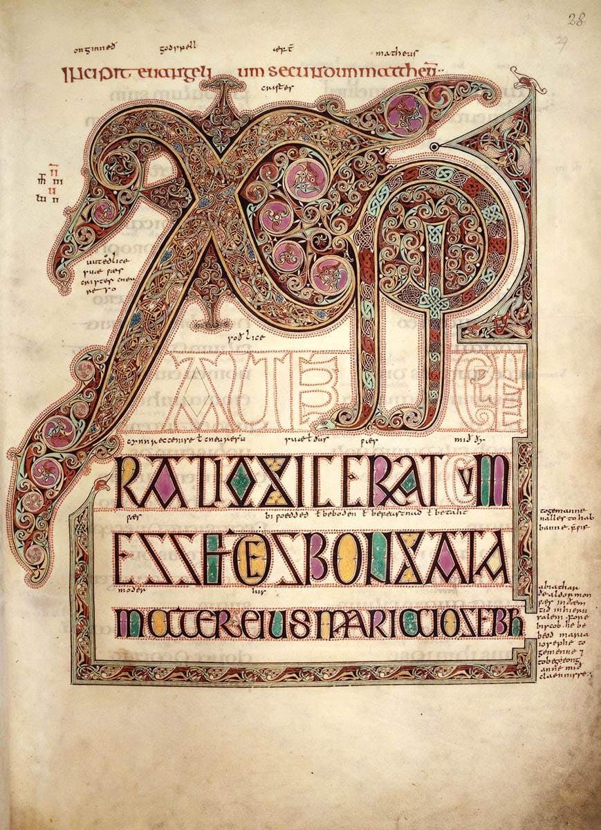 lindisfarne gospels illustrated text