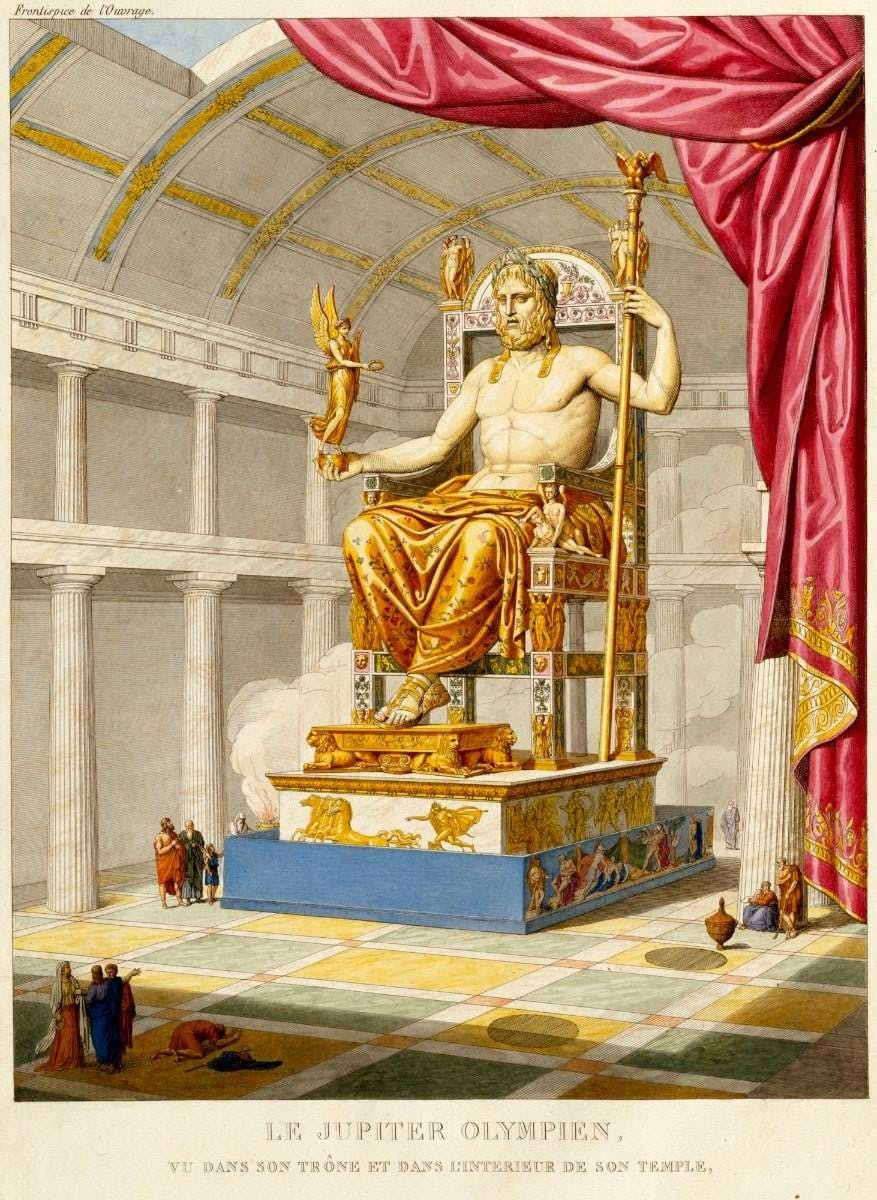 quatramere quincy zeus statue throne painting